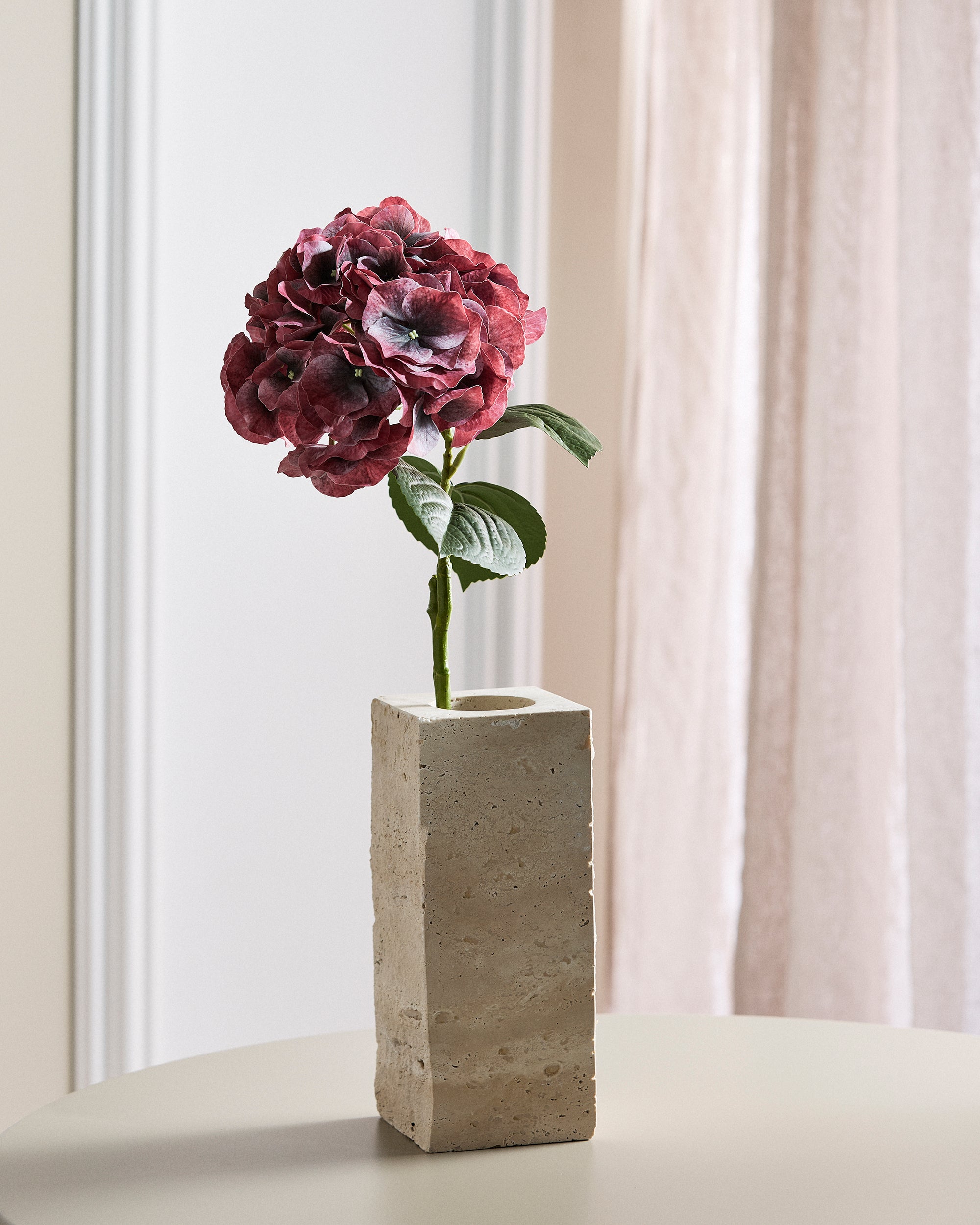 Stor Hortensia Blomst - Dyb Bordeaux